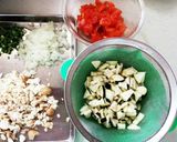 肉なし夏野菜チーズカレーリゾット作り方1写真