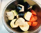 鶏モモと茄子とたまご巾着の煮つけ作り方2写真