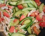 さっぱり☆豚肉トマト胡瓜のオイマヨ炒め★作り方7写真