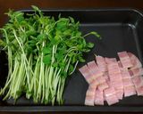 お弁当の隙間に♪簡単節約ベーコン豆苗炒め作り方1写真