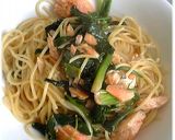 ホウレンソウと鮭の和風パスタ作り方11写真