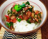 簡単！さっぱりトマトのっけ飯作り方5写真
