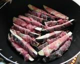 簡単★なすの肉巻きにんにく黒コショウ炒め作り方3写真