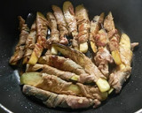 簡単★なすの肉巻きにんにく黒コショウ炒め作り方4写真