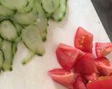 キュウリとトマトのごま酢味噌和え作り方1写真