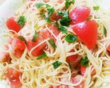 早ゆで1分♪トマトと豚バラの冷製パスタ♪作り方9写真