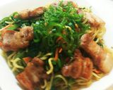 豚バラ肉カリカリ塩だし焼きそば作り方7写真