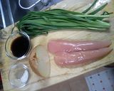 ニラとササミの和風スパゲッティ作り方1写真