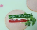 きゅうりとパプリカと貝割れのハムロール作り方2写真
