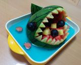 Twitterで話題のサメスイカ作り方16写真