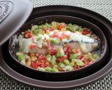 夏野菜アレンジ！鮭の枝豆チーズ蒸し作り方4写真