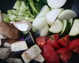 簡単大人の夏野菜カレー。作り方1写真