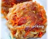 きんぴら風味の豚肉ハンバーグ作り方7写真