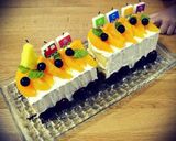 夏生まれのお子様に！電車バースデーケーキ作り方11写真
