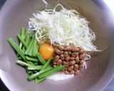 スタミナがつく！ニラと納豆の山芋鉄板焼き作り方2写真