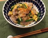 時短＆かんたん♪豚肉とニラの玉子とじ丼作り方6写真