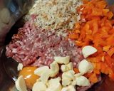 カラフルピーマン入り♪チーズハンバーグ作り方1写真