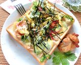 ツナ×トマト×セロリ葉のカレートースト作り方6写真
