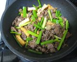 すき焼き味の牛コマ肉と糸蒟蒻の炒め物作り方7写真