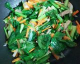 食欲が湧く小松菜のカレー炒め(^ー^)作り方5写真