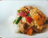 あっという間に出来る、鶏肉とミニトマト丼作り方3写真