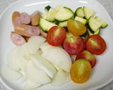 ズッキーニとウインナーのカラフルスープ♪作り方1写真