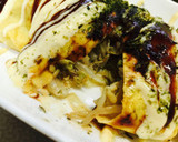お好み焼き風！キャベツともやしのオムレツ作り方3写真