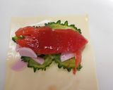 めっけもん♪ゴーヤ＆トマト入り春巻き作り方3写真