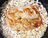 どーんと鶏もも肉と大豆の炊き込みごはん♪作り方5写真