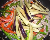 豚肉とナスとにんにくの芽で、味噌炒め☆彡作り方4写真