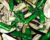 挽肉と茄子とピーマンの大葉味噌炒め作り方4写真