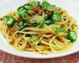梅と納豆とおくらのパスタ作り方7写真