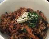 しめじと鶏肉のガーリックバターチャーハン作り方4写真