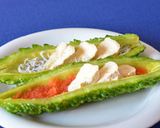 生春巻きの皮でしらす・明太入りゴーヤ天♪作り方1写真