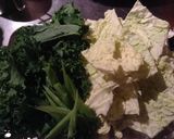 サボイキャベツとケールの肉味噌炒め作り方1写真