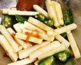 長芋とおくらの梅肉和え作り方3写真