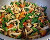 ニラとトマトきのこのパスタ♪作り方4写真