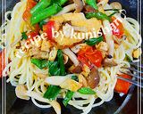 ニラとトマトきのこのパスタ♪作り方6写真
