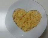 牛そぼろ丼☆ハートにして見ました♪作り方8写真