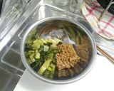 超簡単♪野沢菜納豆パスタ作り方2写真