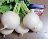 コンビーフで、夏のカブサラダ作り方1写真