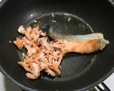 鮭と水菜の柚子胡椒ペペロンチーノ作り方6写真