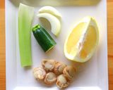 グレープフルーツ＆帆立＆夏野菜のサラダ作り方1写真