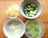 グレープフルーツ＆帆立＆夏野菜のサラダ作り方2写真