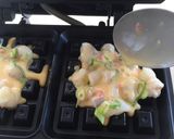 おうち居酒屋☆ワッフル型でイカ焼き作り方3写真