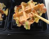 おうち居酒屋☆ワッフル型でイカ焼き作り方4写真
