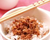 肉味噌十穀ご飯の和風だしスープがけ作り方7写真