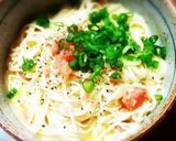 ランチに美味♡たらこチーズ釜玉そうめん♡作り方4写真