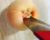 桃の皮と種の綺麗な取り方♡丸ごと桃タルト作り方3写真
