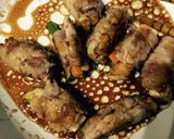 豚コマ肉で☆簡単肉巻き❤️オイソ味作り方5写真